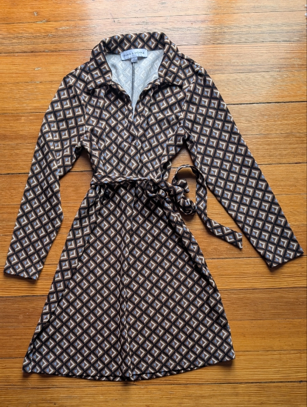 Geometric Wrap Dress